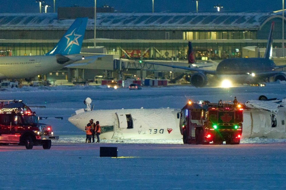 Delta Jet Overturns in Toronto Crash, Injuring at Least 17